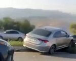 ببینید | قابی از یک تصادف ترسناک؛ بی احتیاطی راننده ماشین را به پرواز درآورد